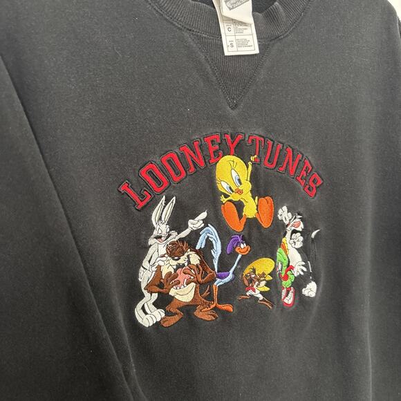 Looney Tunes Sweatshirt Mens S Black Warner Bros Studio Store Crewneck Cartoon - Picture 7 of 7